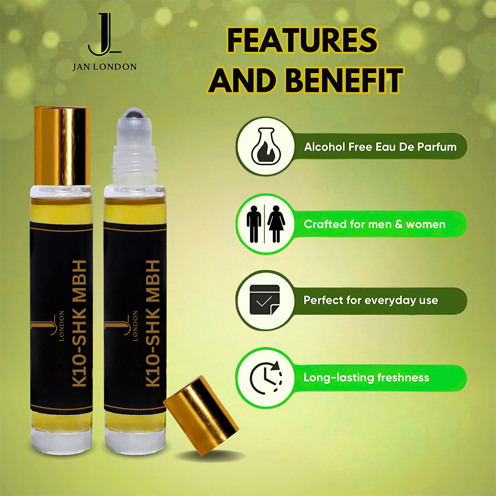 ATTAR OIL: Unisex Perfume Oil | Non-Alcoholic & Vegan Ittar Roll-On Perfume, 10ml - (K10-SHK MBH) 2 ATTAR OIL: Unisex Perfume Oil | Non-Alcoholic & Vegan Ittar Roll-On Perfume, 10ml - (K10-SHK MBH)